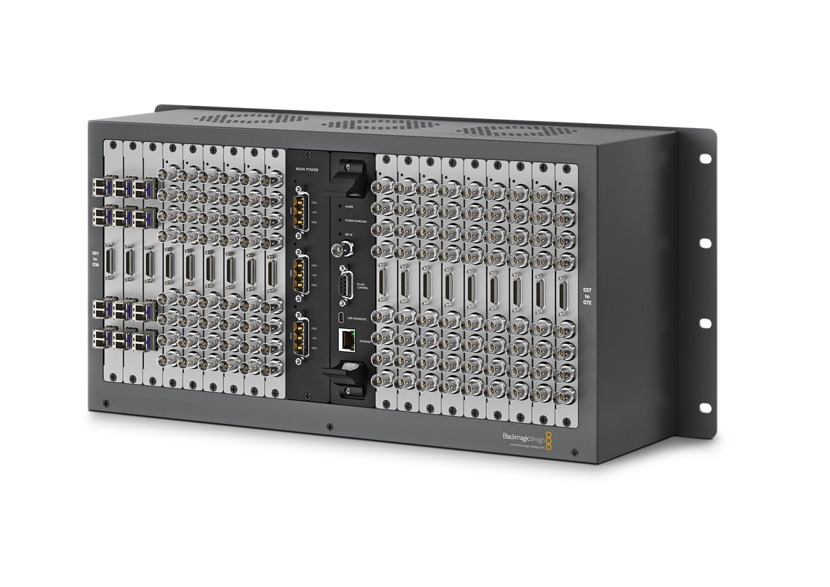 Blackmagic Universal Videohub modular SDI router chassis