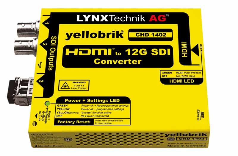 LYNX Technik yellobrik CHD 1402 4K HDMI to 12G-SDI converter