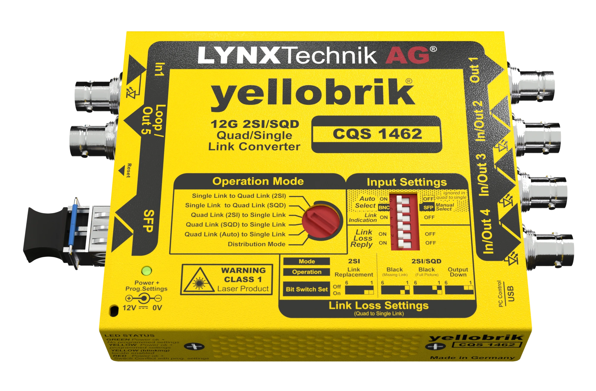 LYNX Technik yellobrik CQS 1462 12G-SDI to 3G-SDI bi-directional converter