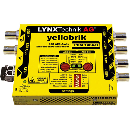 LYNX Technik yellobrik PDM 1484-B 12G AES audio embedder de-embedder