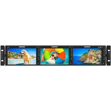 TVLogic R-5T triple 5-inch rackmount broadcast monitor